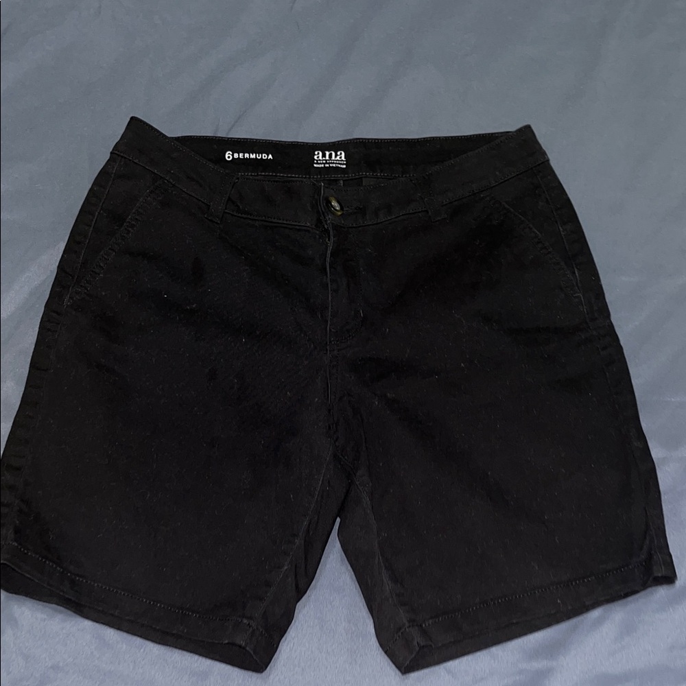 a.n.a Men's Black Flat Front Shorts